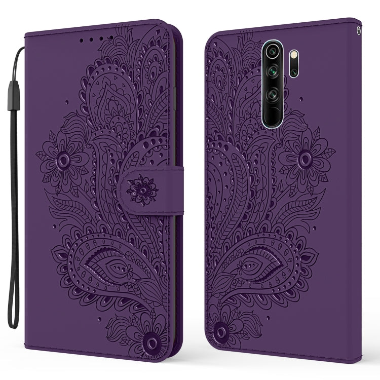 For Xiaomi Redmi Note 8 Pro Peacock Embossed Pattern Horizontal Flip Leather Case with Holder & Card Slots & Wallet & Lanyard