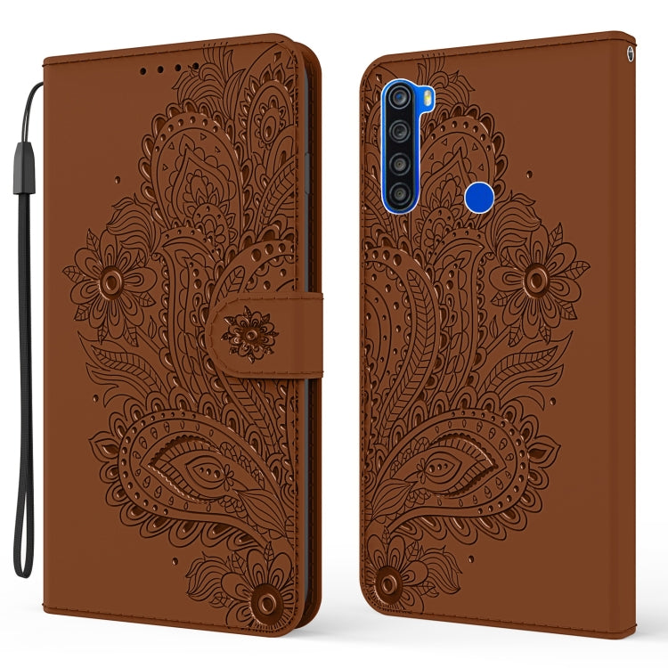 For Xiaomi Redmi Note 8T Peacock Embossed Pattern Horizontal Flip Leather Case with Holder & Card Slots & Wallet & Lanyard