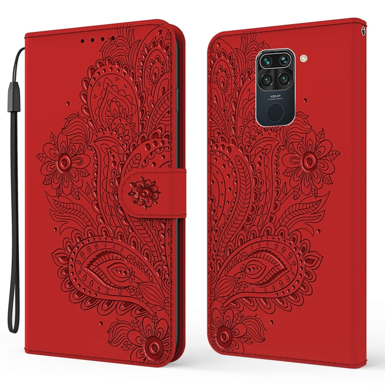 For Xiaomi Redmi Note 9 Peacock Embossed Pattern Horizontal Flip Leather Case with Holder & Card Slots & Wallet & Lanyard