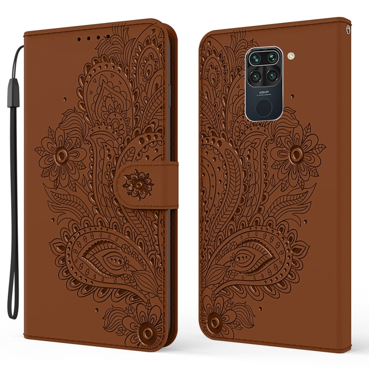 For Xiaomi Redmi Note 9 Peacock Embossed Pattern Horizontal Flip Leather Case with Holder & Card Slots & Wallet & Lanyard