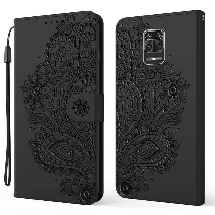 For Xiaomi Redmi Note 9S / Note 9 Pro Peacock Embossed Pattern Horizontal Flip Leather Case with Holder & Card Slots & Wallet & Lanyard