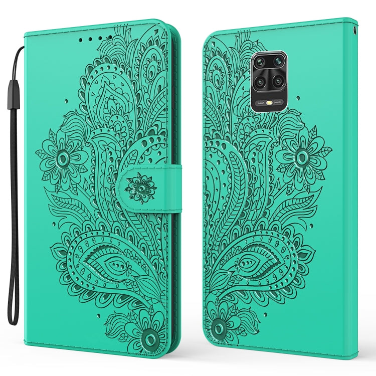 For Xiaomi Redmi Note 9S / Note 9 Pro Peacock Embossed Pattern Horizontal Flip Leather Case with Holder & Card Slots & Wallet & Lanyard