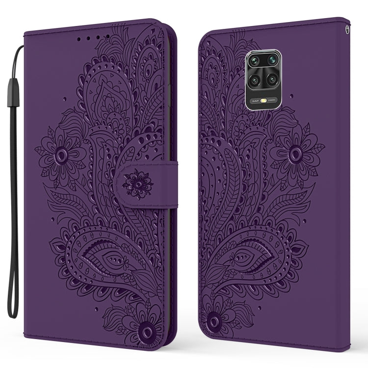 For Xiaomi Redmi Note 9S / Note 9 Pro Peacock Embossed Pattern Horizontal Flip Leather Case with Holder & Card Slots & Wallet & Lanyard
