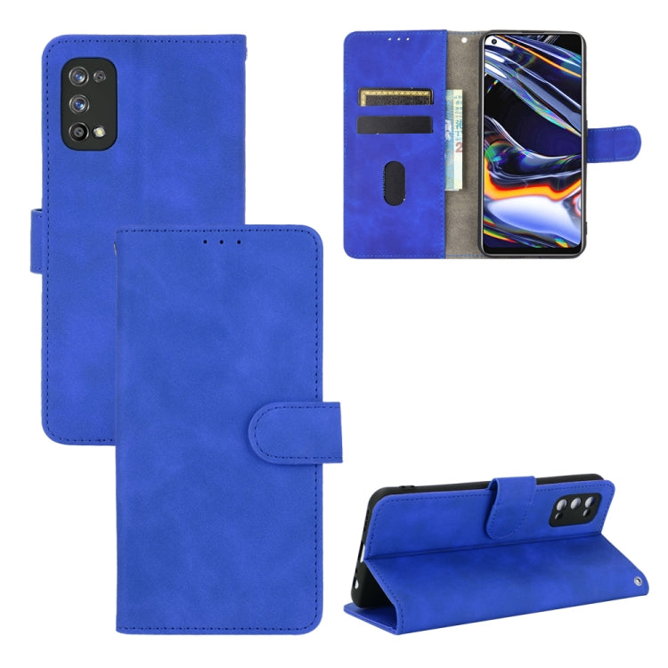 For OPPO Realme 7 Pro Solid Color Skin Feel Magnetic Buckle Horizontal Flip Calf Texture PU Leather Case with Holder & Card Slots & Wallet