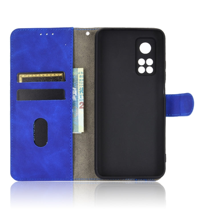 For Xiaomi Mi 10T Solid Color Skin Feel Magnetic Buckle Horizontal Flip Calf Texture PU Leather Case with Holder & Card Slots & Wallet