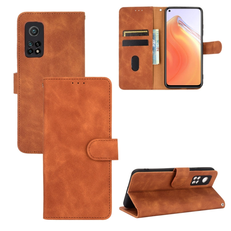 For Xiaomi Mi 10T Solid Color Skin Feel Magnetic Buckle Horizontal Flip Calf Texture PU Leather Case with Holder & Card Slots & Wallet