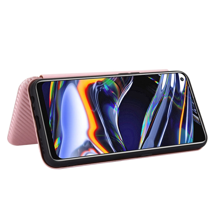 For OPPO Realme 7 Pro Carbon Fiber Texture Horizontal Flip TPU + PC + PU Leather Case with Card Slot