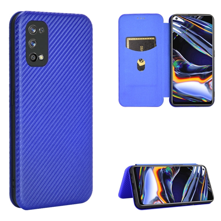 For OPPO Realme 7 Pro Carbon Fiber Texture Horizontal Flip TPU + PC + PU Leather Case with Card Slot
