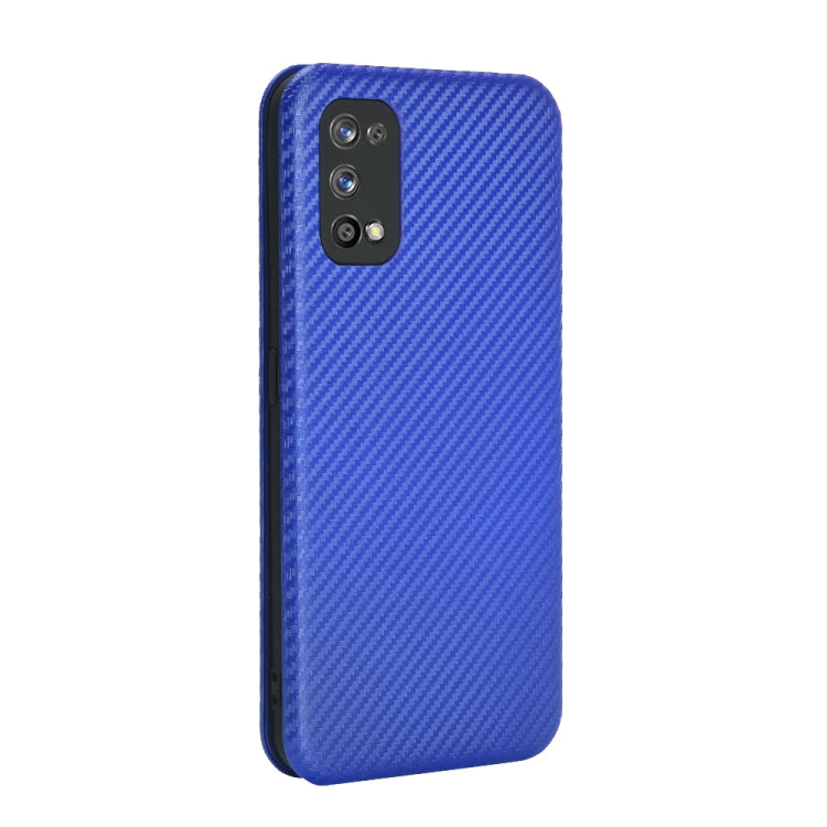 For OPPO Realme 7 Pro Carbon Fiber Texture Horizontal Flip TPU + PC + PU Leather Case with Card Slot