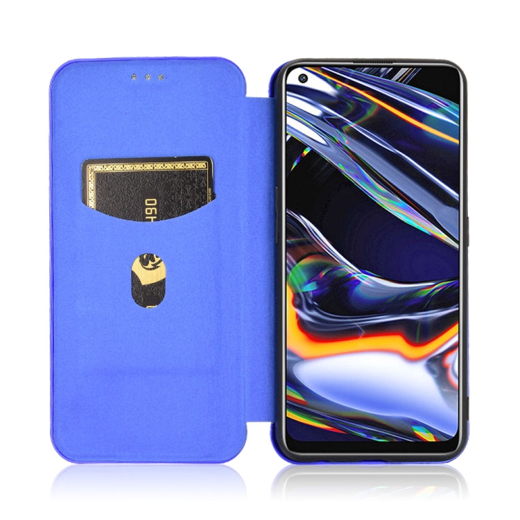 For OPPO Realme 7 Pro Carbon Fiber Texture Horizontal Flip TPU + PC + PU Leather Case with Card Slot