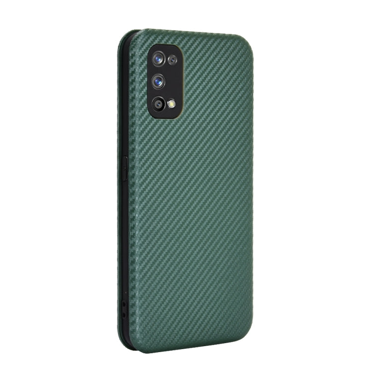 For OPPO Realme 7 Pro Carbon Fiber Texture Horizontal Flip TPU + PC + PU Leather Case with Card Slot