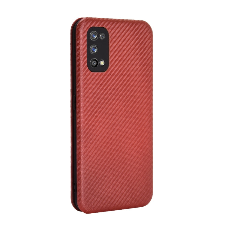 For OPPO Realme 7 Pro Carbon Fiber Texture Horizontal Flip TPU + PC + PU Leather Case with Card Slot