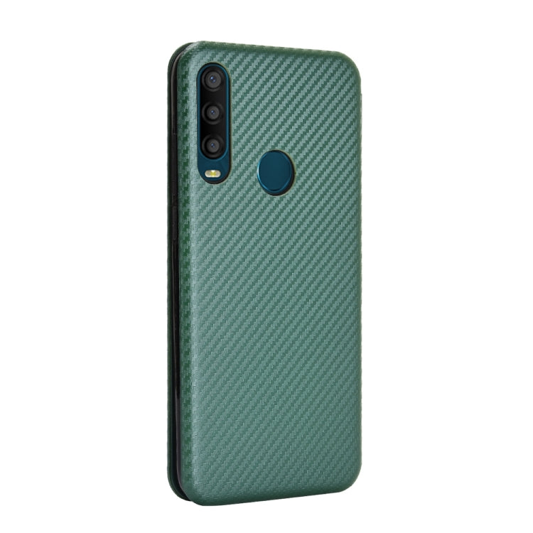 For Alcatel 1SE 2020 Carbon Fiber Texture Horizontal Flip TPU + PC + PU Leather Case with Card Slot