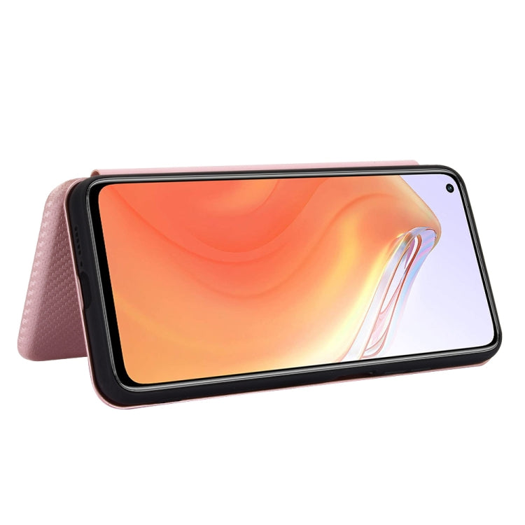 For Xiaomi Mi 10T Carbon Fiber Texture Horizontal Flip TPU + PC + PU Leather Case with Card Slot