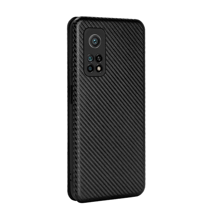 For Xiaomi Mi 10T Carbon Fiber Texture Horizontal Flip TPU + PC + PU Leather Case with Card Slot