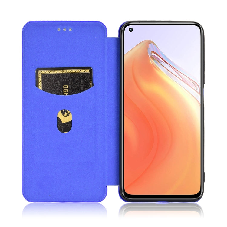 For Xiaomi Mi 10T Carbon Fiber Texture Horizontal Flip TPU + PC + PU Leather Case with Card Slot