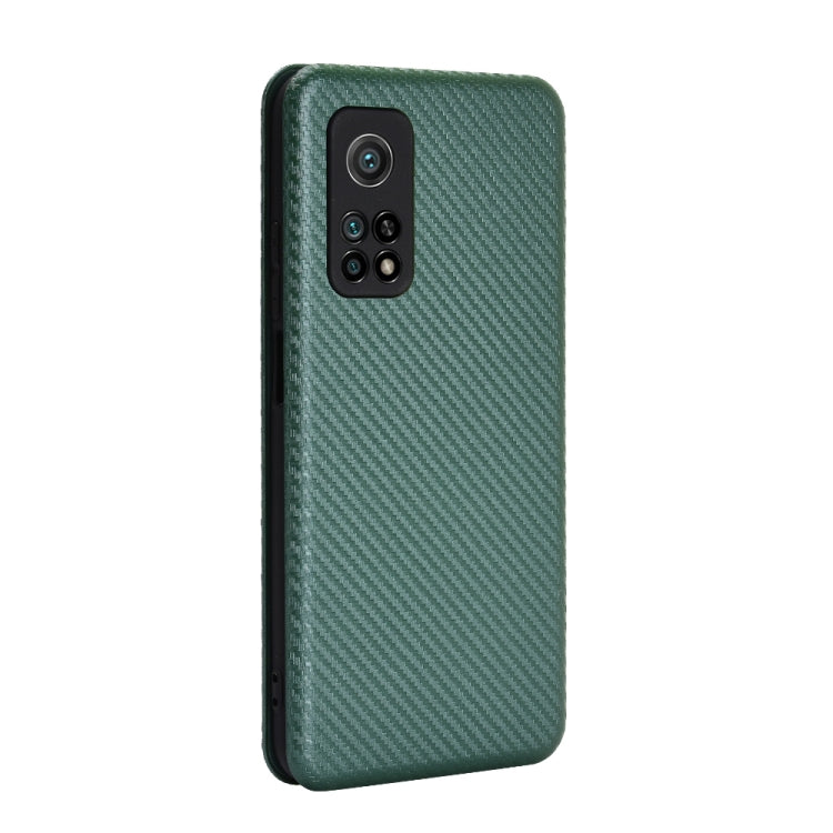 For Xiaomi Mi 10T Carbon Fiber Texture Horizontal Flip TPU + PC + PU Leather Case with Card Slot
