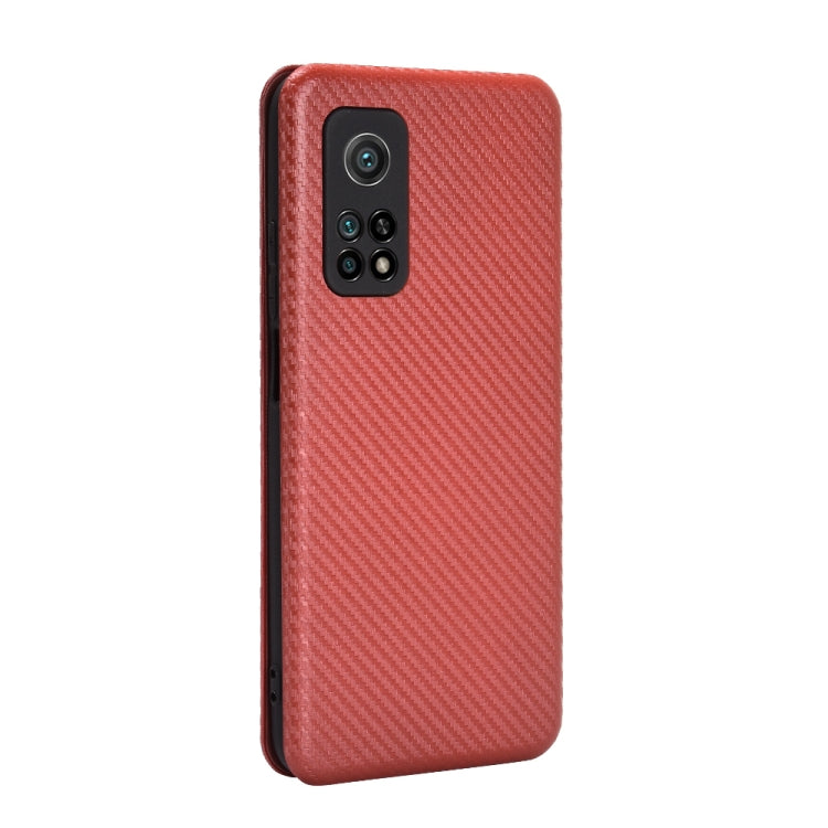 For Xiaomi Mi 10T Carbon Fiber Texture Horizontal Flip TPU + PC + PU Leather Case with Card Slot