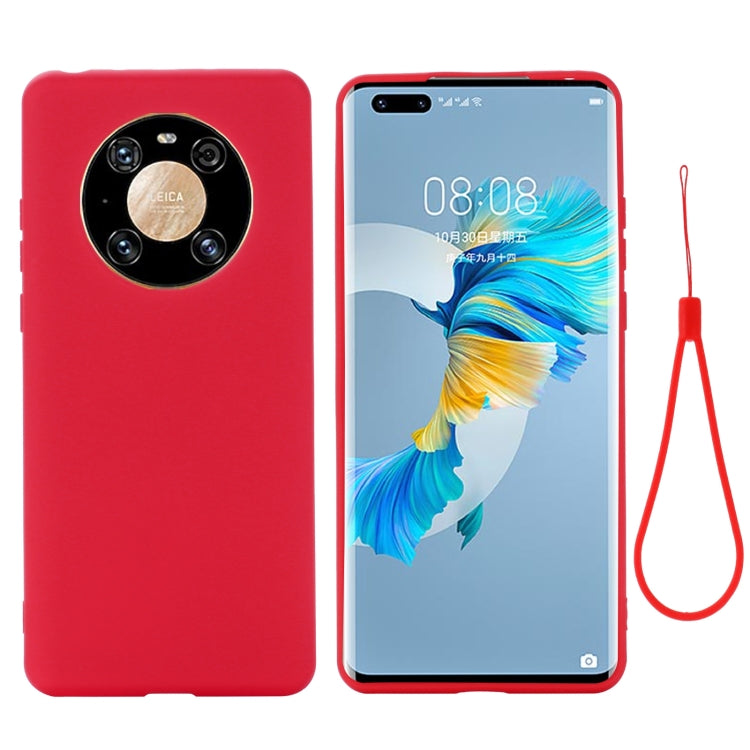 For Huawei Mate 40 Pro Pure Color Liquid Silicone Shockproof Full Coverage Case