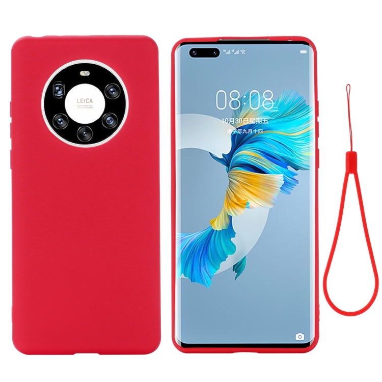 For Huawei Mate 40 Pro+ Pure Color Liquid Silicone Shockproof Full Coverage Case