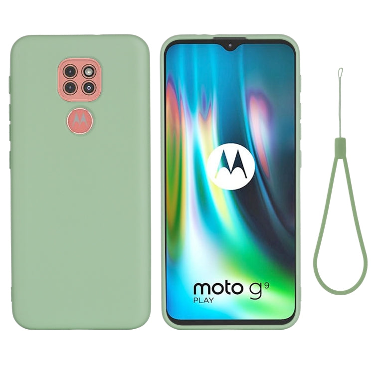 For Motorola Moto G9 Play Pure Color Liquid Silicone Shockproof Full Coverage Case