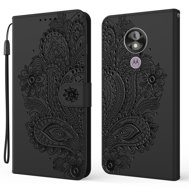 For Motorola Moto G7 Power(EU Version) Peacock Embossed Pattern Horizontal Flip Leather Case with Holder & Card Slots & Wallet & Lanyard