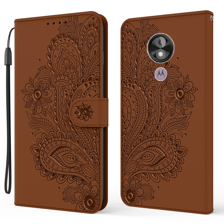 For Motorola Moto G7 Power(US Version) Peacock Embossed Pattern Horizontal Flip Leather Case with Holder & Card Slots & Wallet & Lanyard