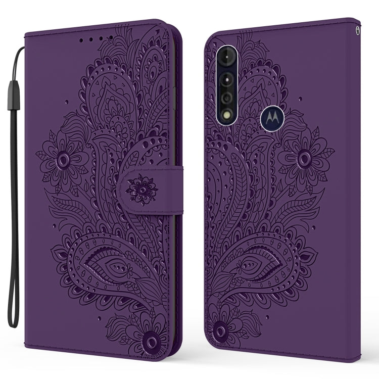 For Motorola Moto G8 Power Lite Peacock Embossed Pattern Horizontal Flip Leather Case with Holder & Card Slots & Wallet & Lanyard