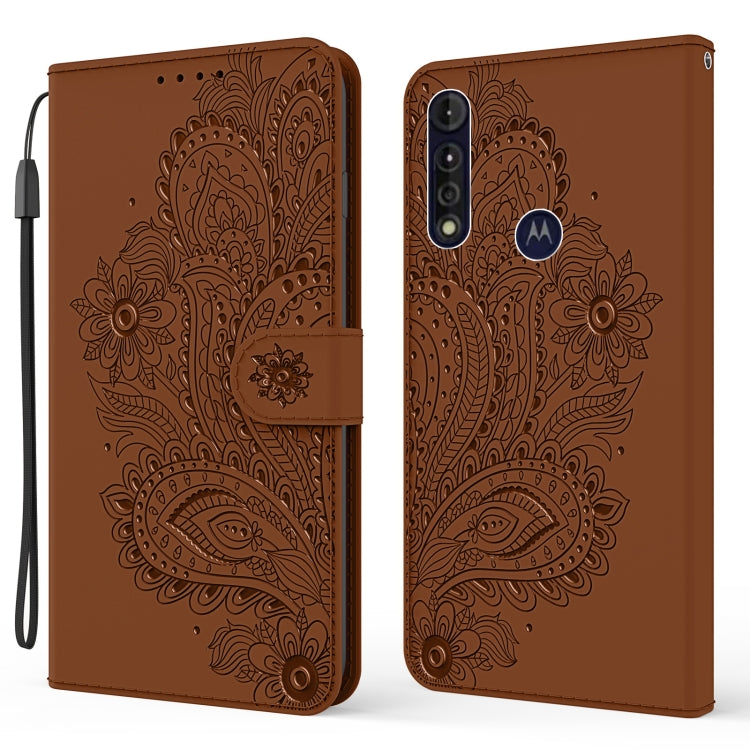For Motorola Moto G8 Power Lite Peacock Embossed Pattern Horizontal Flip Leather Case with Holder & Card Slots & Wallet & Lanyard