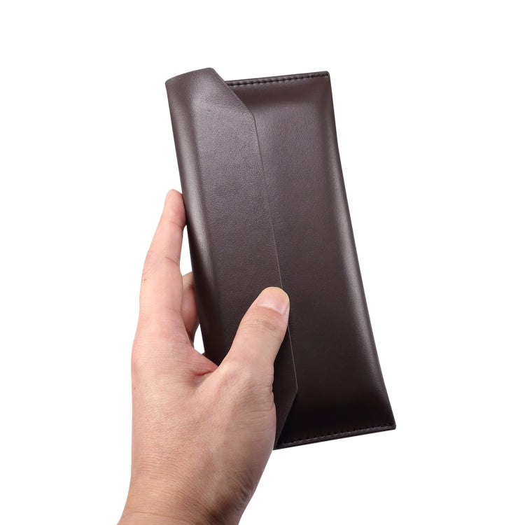 Magnetic Genuine Leather Horizontal Flip Protective Case for 6.1-6.7 inch Smartphones