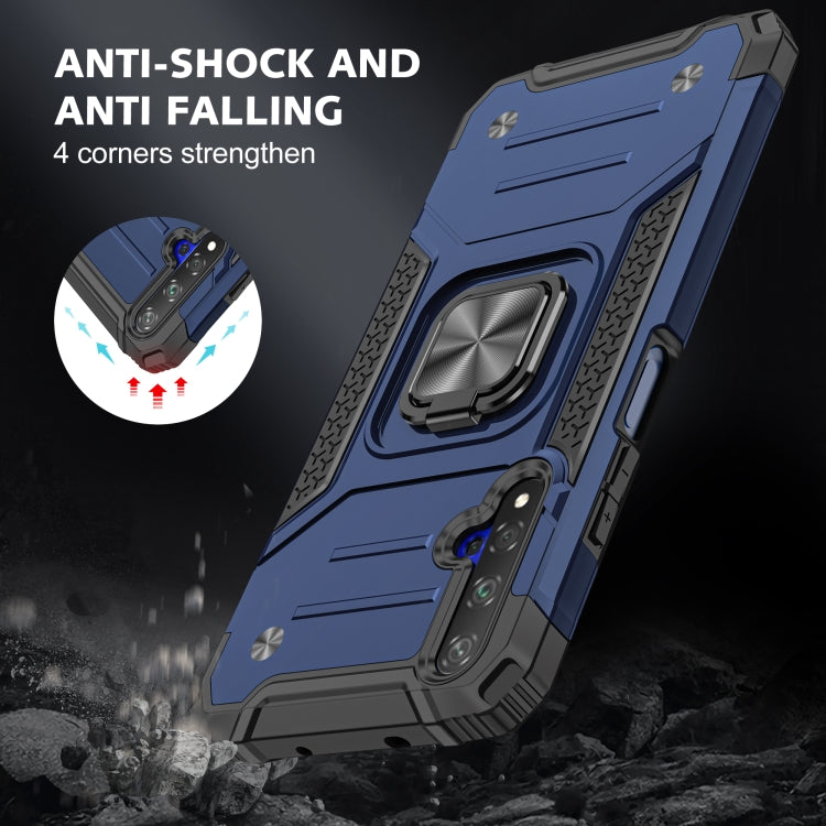For Huawei Honor 20 Magnetic Armor Shockproof TPU + PC Case with Metal Ring Holder