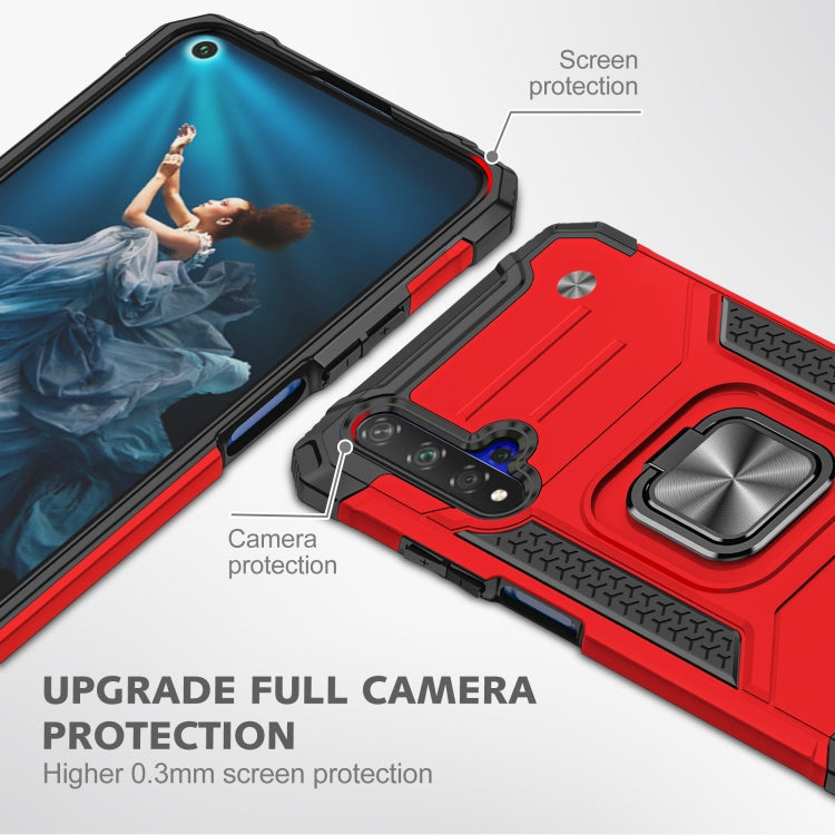 For Huawei Honor 20 Magnetic Armor Shockproof TPU + PC Case with Metal Ring Holder
