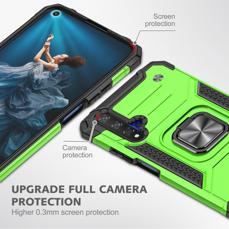 For Huawei Honor 20 Magnetic Armor Shockproof TPU + PC Case with Metal Ring Holder