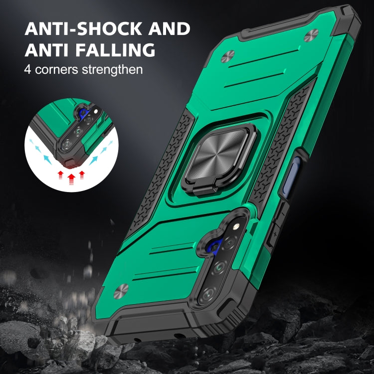 For Huawei Honor 20 Magnetic Armor Shockproof TPU + PC Case with Metal Ring Holder