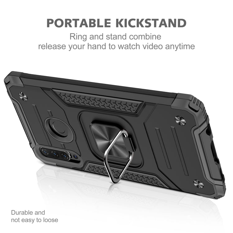 For Huawei Nova 4e / P30 Lite Magnetic Armor Shockproof TPU + PC Case with Metal Ring Holder