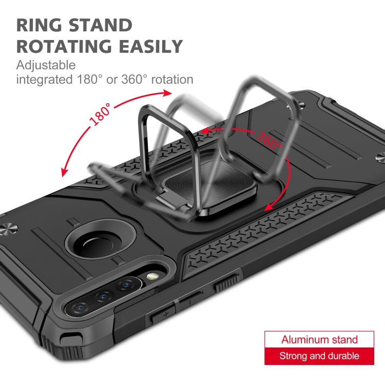 For Huawei Nova 4e / P30 Lite Magnetic Armor Shockproof TPU + PC Case with Metal Ring Holder