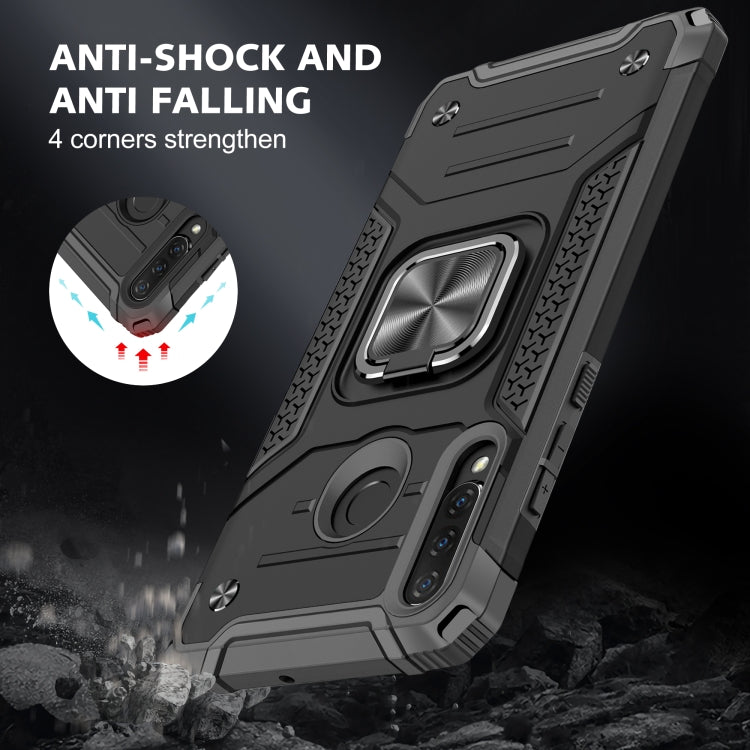 For Huawei Nova 4e / P30 Lite Magnetic Armor Shockproof TPU + PC Case with Metal Ring Holder