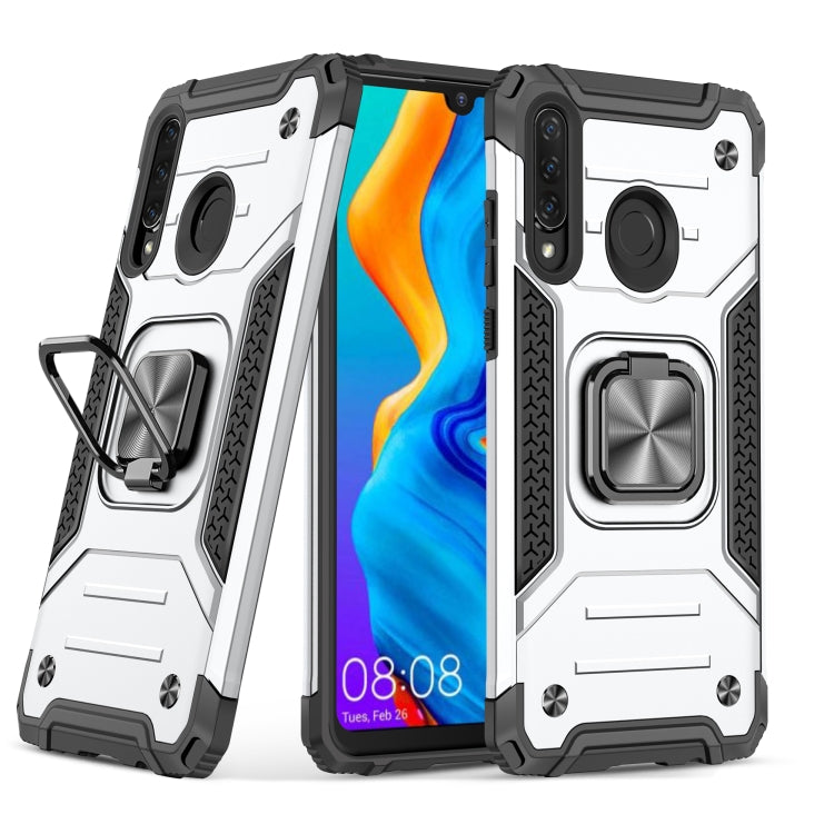 For Huawei Nova 4e / P30 Lite Magnetic Armor Shockproof TPU + PC Case with Metal Ring Holder