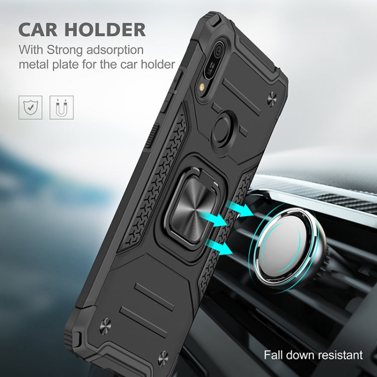 For Huawei Y6 Prlme / Y6 Magnetic Armor Shockproof TPU + PC Case with Metal Ring Holder