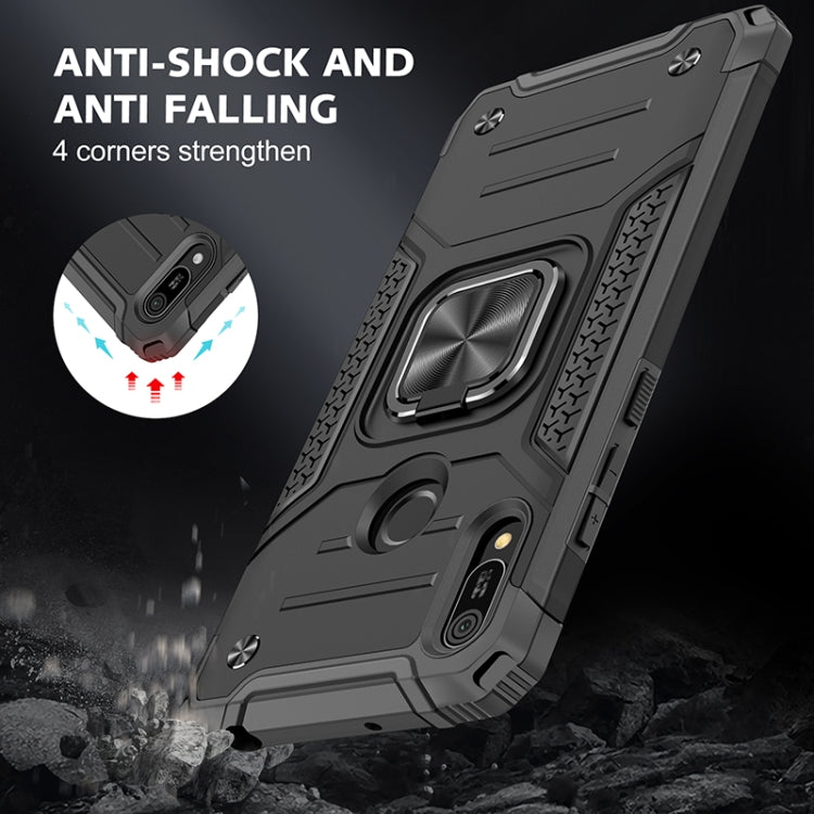 For Huawei Y6 Prlme / Y6 Magnetic Armor Shockproof TPU + PC Case with Metal Ring Holder