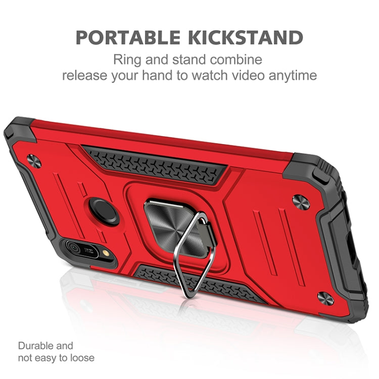 For Huawei Y6 Prlme / Y6 Magnetic Armor Shockproof TPU + PC Case with Metal Ring Holder