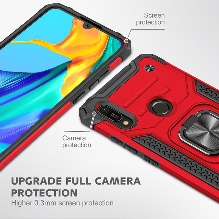 For Huawei Y6 Prlme / Y6 Magnetic Armor Shockproof TPU + PC Case with Metal Ring Holder