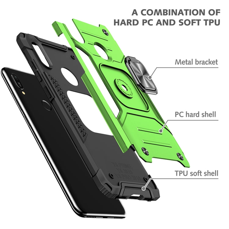 For Huawei Y6 Prlme / Y6 Magnetic Armor Shockproof TPU + PC Case with Metal Ring Holder