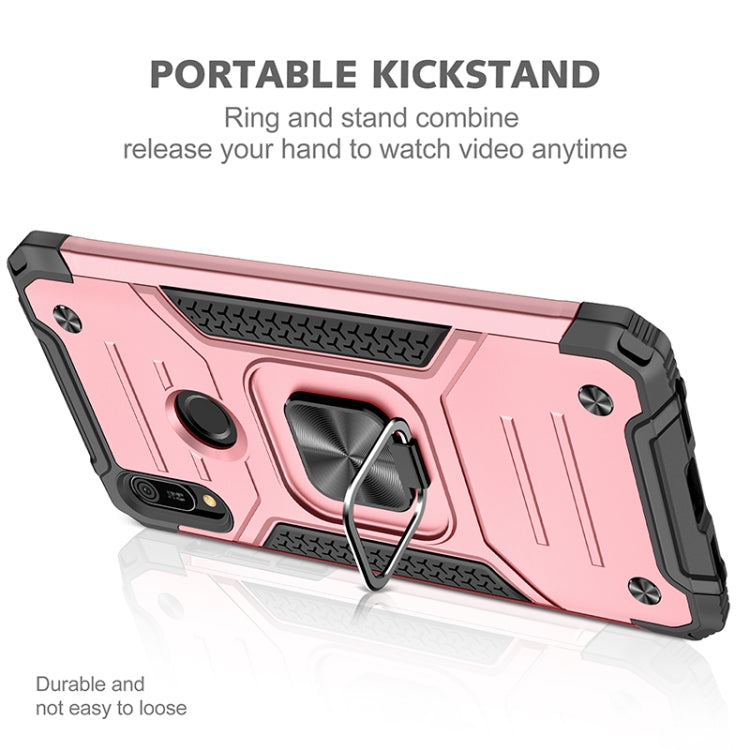 For Huawei Y6 Prlme / Y6 Magnetic Armor Shockproof TPU + PC Case with Metal Ring Holder