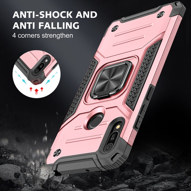 For Huawei Y6 Prlme / Y6 Magnetic Armor Shockproof TPU + PC Case with Metal Ring Holder