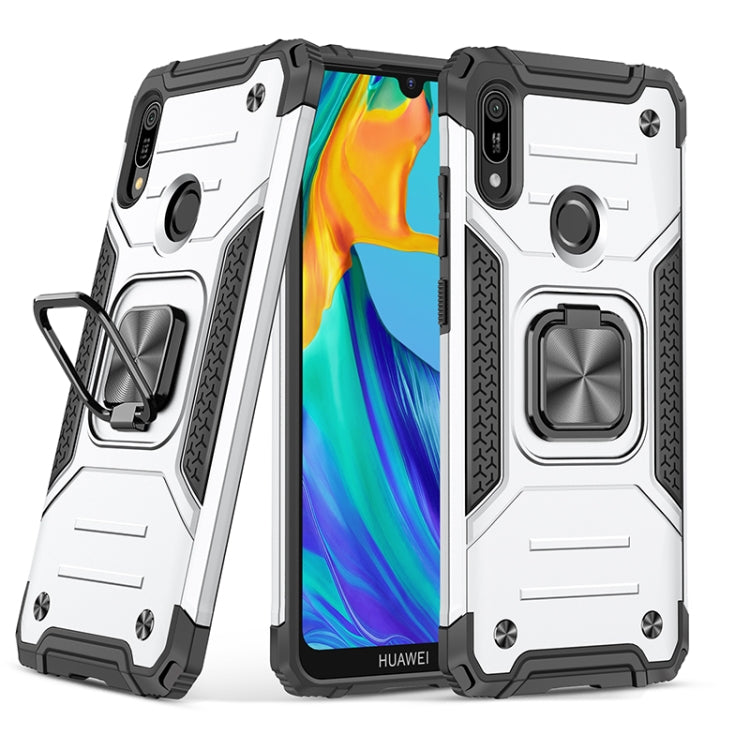 For Huawei Y6 Prlme / Y6 Magnetic Armor Shockproof TPU + PC Case with Metal Ring Holder