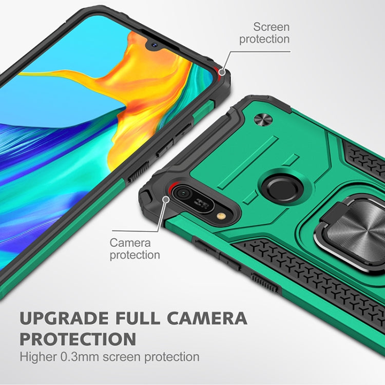 For Huawei Y6 Prlme / Y6 Magnetic Armor Shockproof TPU + PC Case with Metal Ring Holder