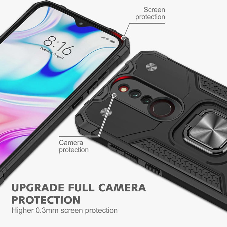 For Xiaomi Redmi 8 Magnetic Armor Shockproof TPU + PC Case with Metal Ring Holder