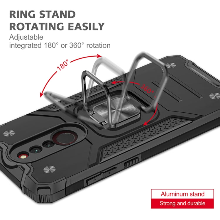 For Xiaomi Redmi 8 Magnetic Armor Shockproof TPU + PC Case with Metal Ring Holder