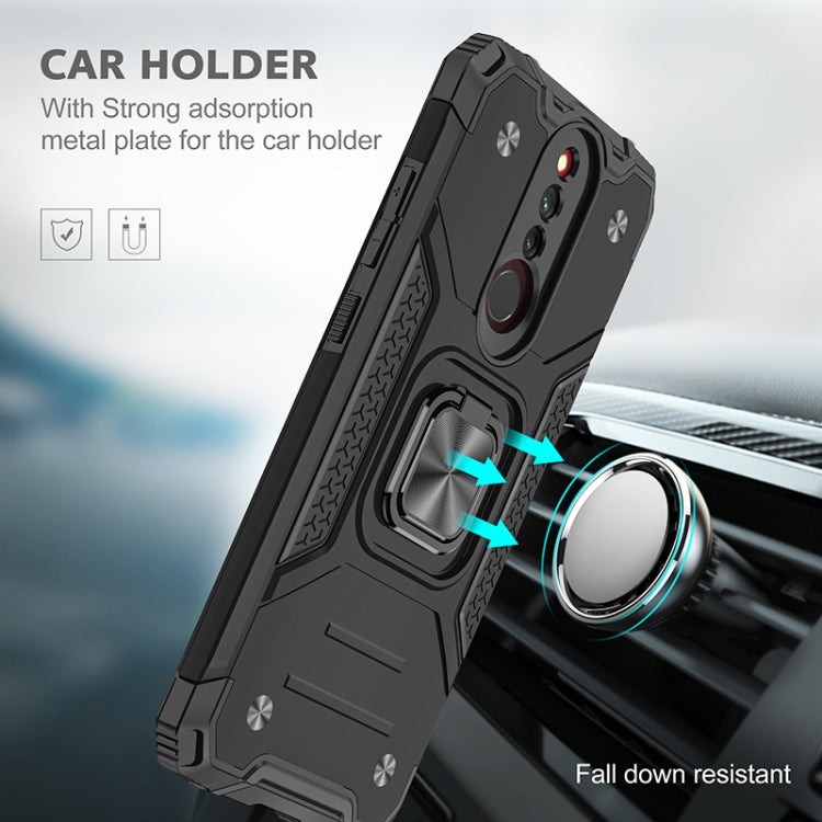 For Xiaomi Redmi 8 Magnetic Armor Shockproof TPU + PC Case with Metal Ring Holder